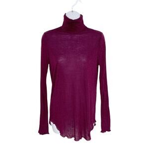 Chaser Turtleneck Slub Knit Lightweight Burgundy